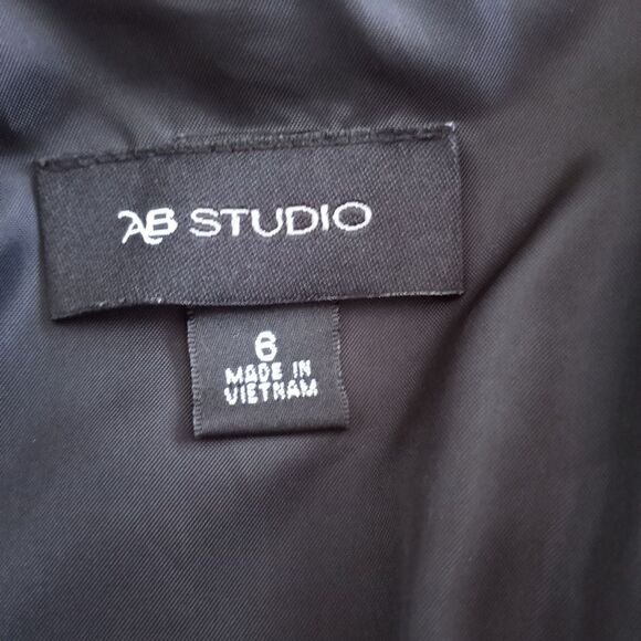 AB STUDIO BLACK & WHITE GEOMETRIC PRINT DRESS SZ.6 EUC - Picture 7 of 9